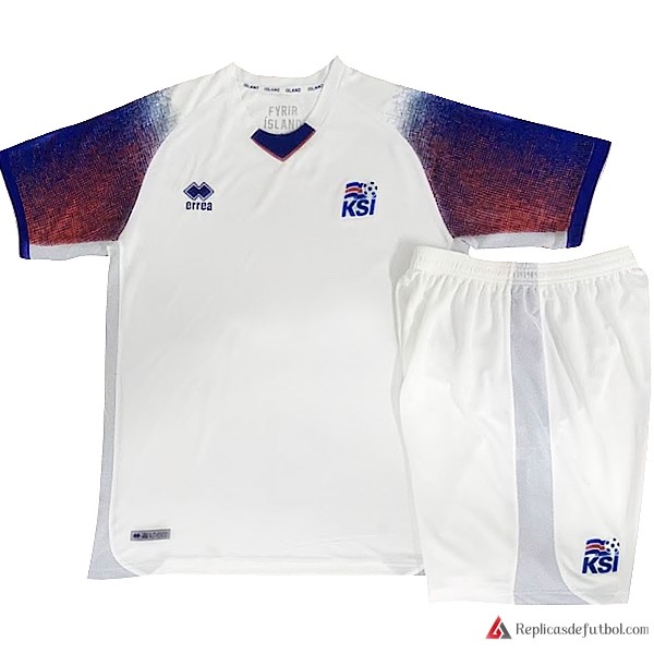 Camiseta Seleccion Islandia Segunda equipación Niños 2018 Blanco